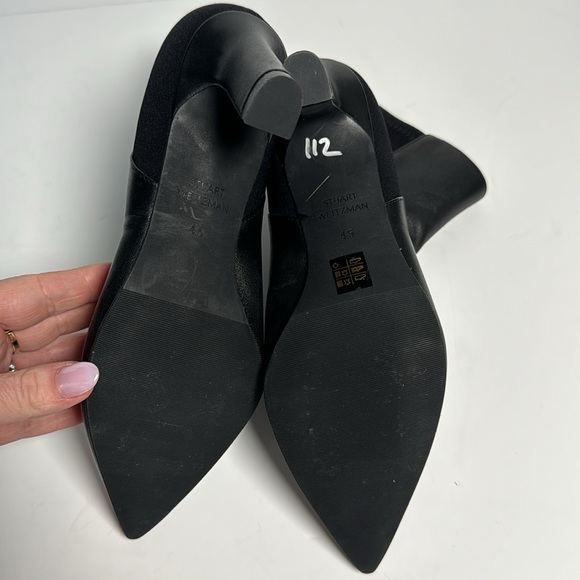 STUART WEITZMAN Lauri Point-Toe Booties in Black size 4.5 EU 35 - Picture 10 of 10